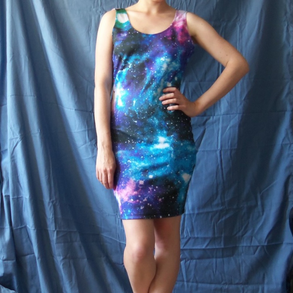 Wet Seal Galaxy Bodycon Dress M
